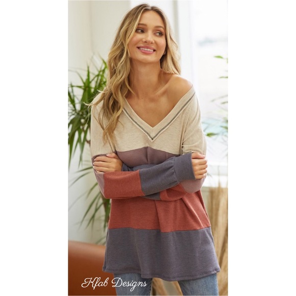 ❤️LAST 1! SALE! V Neck Lavender/Rust Thermal Super Soft Pullover! - Picture 7 of 8